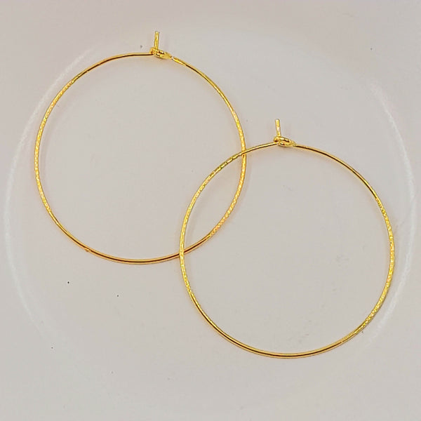 Findings - Metal Earring Hoop/Wine Charm Ring Gold 35mm