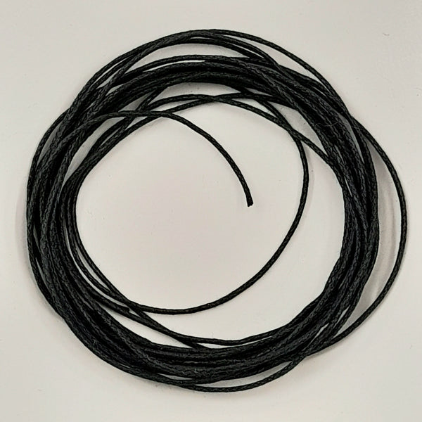 Waxed Cotton 1mm Black 3m