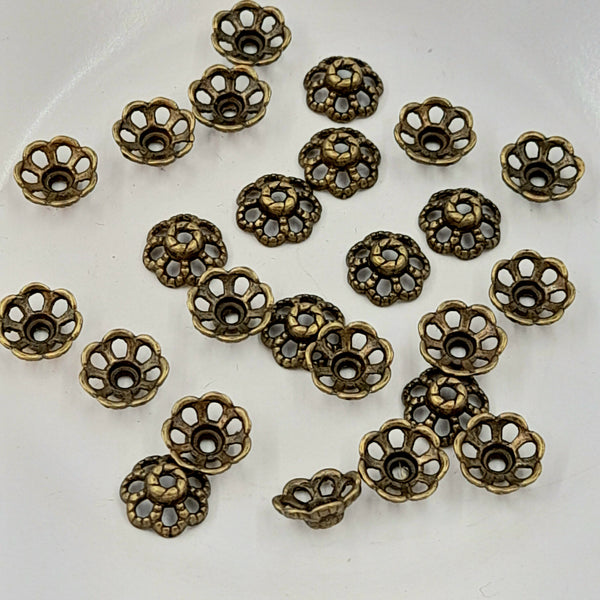 Findings - Bead Cap Antique Bronze 9mm