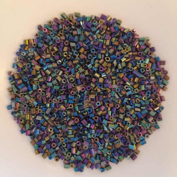 Chinese Seed Beads Short Bugle Paua 25gm Bag