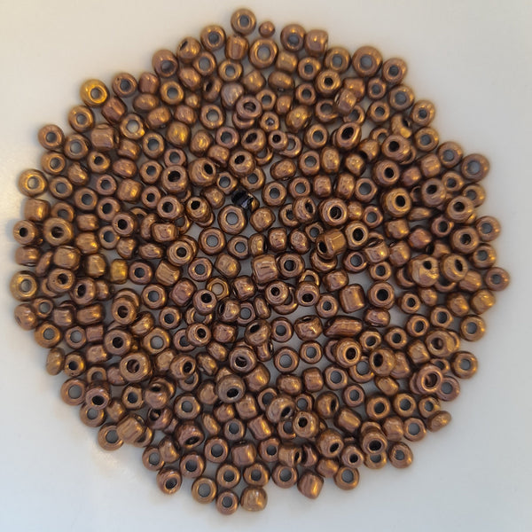 Chinese Seed Beads Size 6 Bronze 25gm Bag
