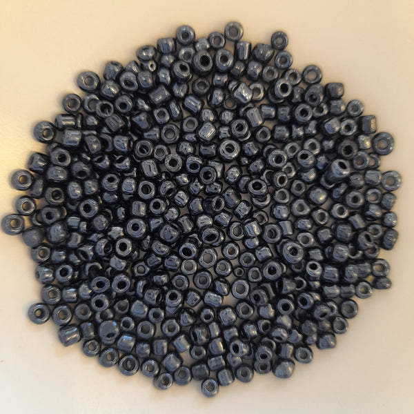 Chinese Seed Beads Size 6 Gunmetal 25gm Bag