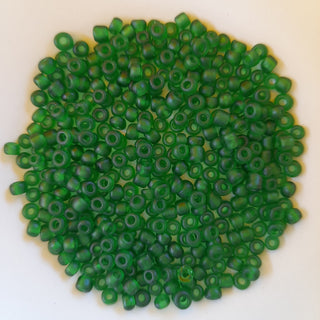 Chinese Seed Beads Size 6 Matte Green 25gm Bag