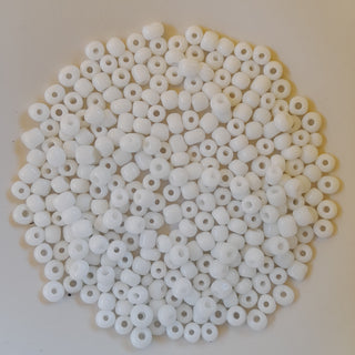 Chinese Seed Beads Size 6 Opaque White 25gm Bag