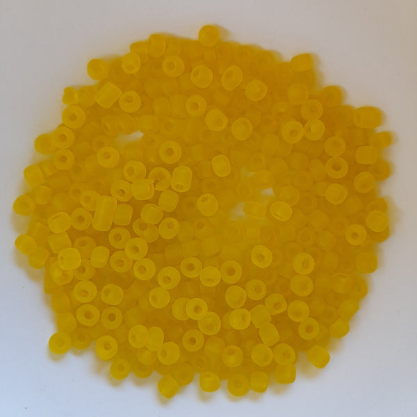 Chinese Seed Beads Size 6 Matte Yellow 25gm Bag