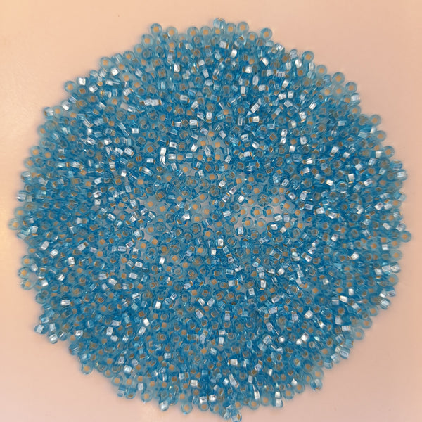 Japanese Seed Beads Size 11 Silver Lined Light Aqua 7.5gm Bag