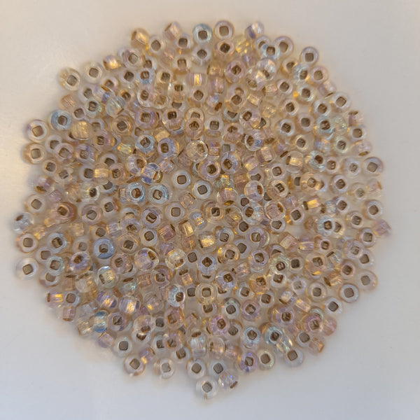 Japanese Seed Beads Size 6 Bronze Lined Crystal AB 7.5gm Bag