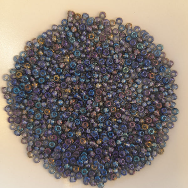 Japanese Seed Beads Size 8 Black Diamond AB 7.5gm Bag