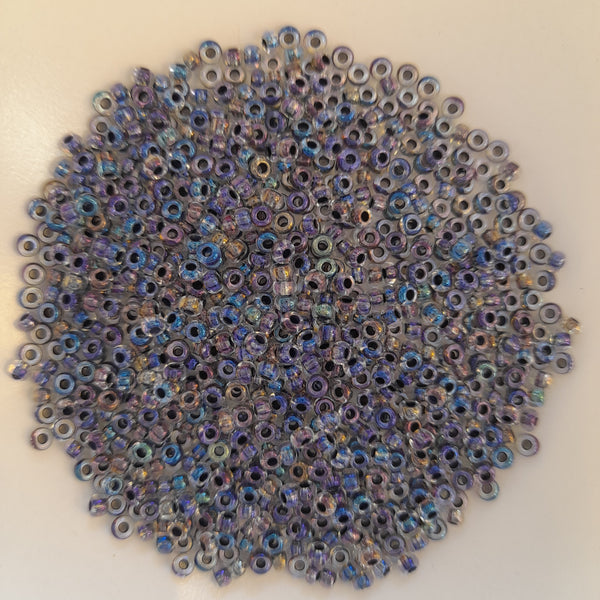 Japanese Seed Beads Size 8 Crystal Black Lined AB 7.5gm Bag