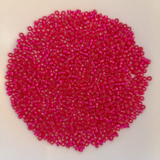 Miyuki Seed Beads Size 11 Silver Lined Transparent Raspberry 7.5gm Bag