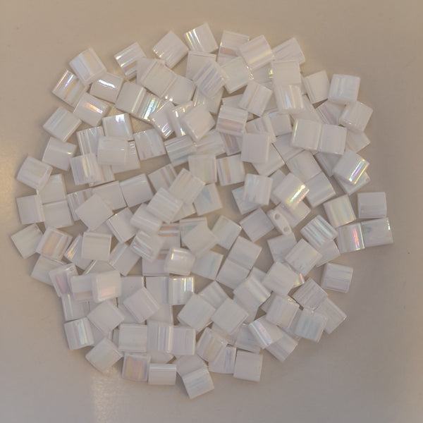Miyuki Tila Beads Opaque Pearly White 7.5gm Bag
