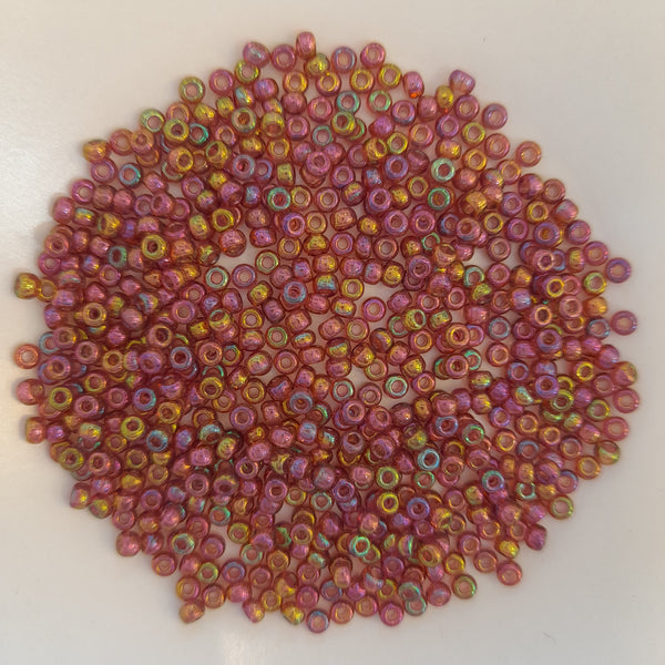 Miyuki Seed Beads Size 8 Dark Topaz Rainbow Gold Lustre 7.5gm Bag