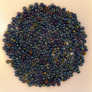 Miyuki Seed Beads Size 8 Metallic Dark Blue Iris 7.5gm Bag