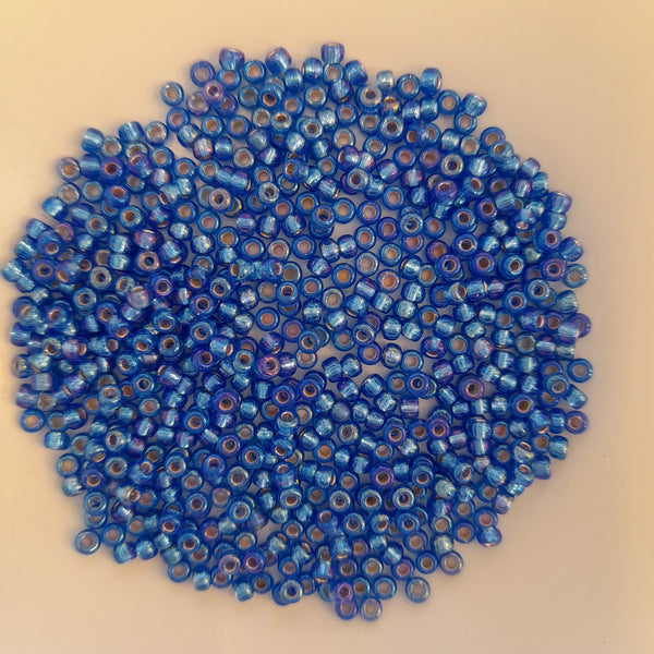 Miyuki Seed Beads Size 8 Silver Lined Sapphire AB 7.5gm Bag