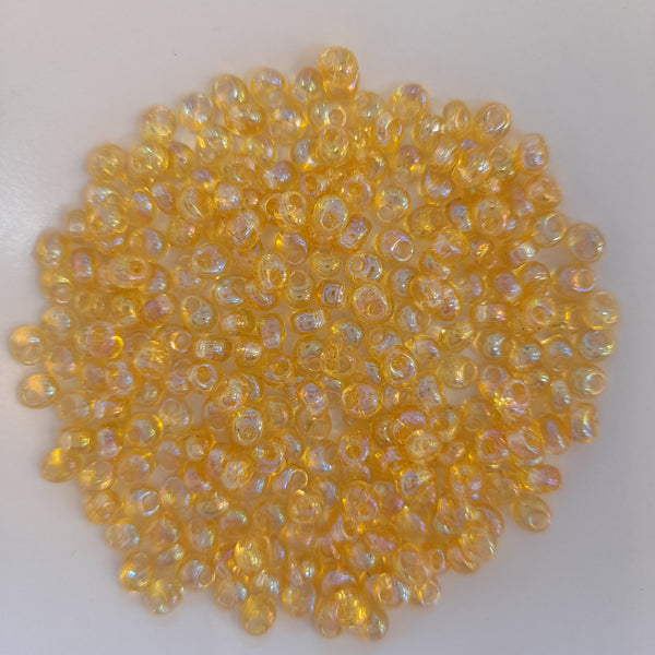 Miyuki Magatama Beads 4mm Amber AB 7.5gm Bag