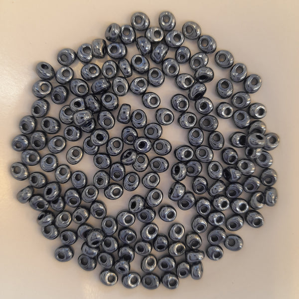 Miyuki Magatama Beads 4mm Gunmetal 7.5gm Bag