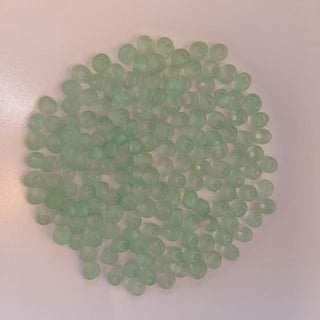Miyuki Magatama Beads 4mm Matte Transparent Pale Green 7.5gm Bag