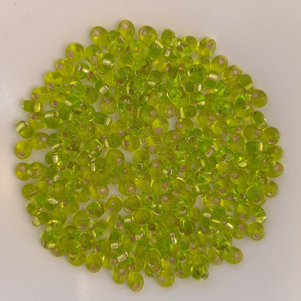 Miyuki Magatama Beads 4mm Silver Lined Chartreuse 7.5gm Bag