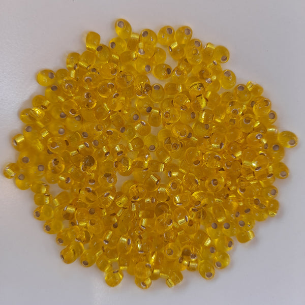 Miyuki Magatama Beads 4mm Silver Lined Yellow 7.5gm Bag