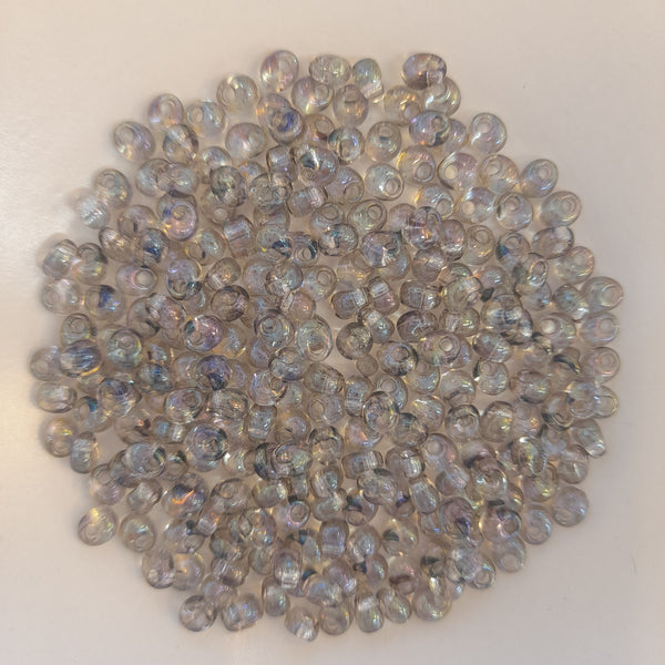 Miyuki Magatama Beads 4mm Transparent Grey AB 7.5gm Bag