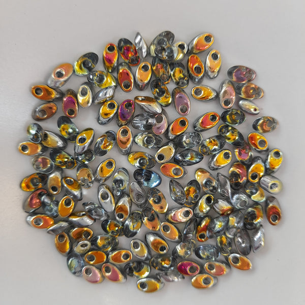 Miyuki Long Magatama Beads 4x7mm Crystal Marea75gm Bag