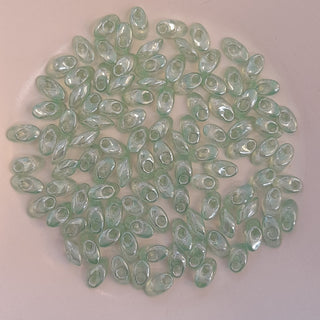 Miyuki Long Magatama Beads 4x7mm Transparent Pale Green 7.5gm Bag
