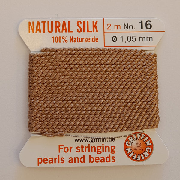 Griffin Silk Cord 2m Size 16 (1.05mm) Beige