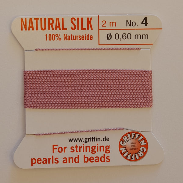 Griffin Silk Cord 2m Size 4 (0.6mm) Dark Pink