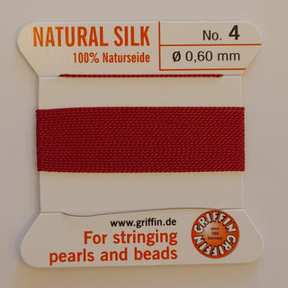 Griffin Silk Cord 2m Size 4 (0.6mm) Garnet Red