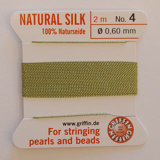 Griffin Silk Cord Size 4 (0.6mm) Jade Green