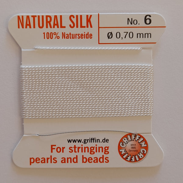 Griffin Silk Cord Size 6 (0.7mm) White