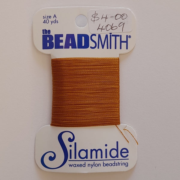 Silamide Waxed Nylon Beadstring 40 Yards (36.6m) Golden