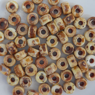 Czech Seed Beads Size 2 Chalk Dark Travertine 7.5gm Bag