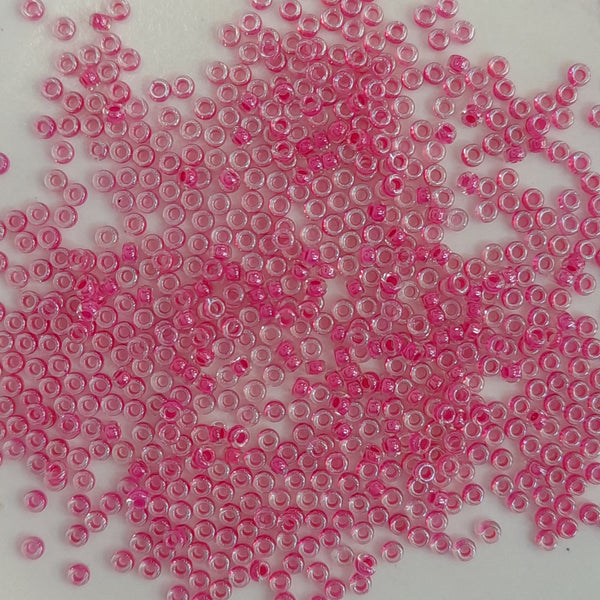 Miyuki Seed Beads Size 15 Fuchsia Lined Crystal 3gm Bag