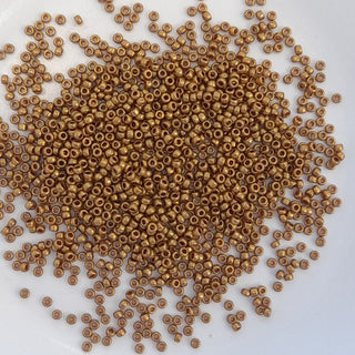 Miyuki Seed Beads Size 15 Metallic Light Bronze 3gm Bag