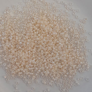 Miyuki Seed Beads Size 15 Pale Peach Lined Crystal AB 3gm Bag