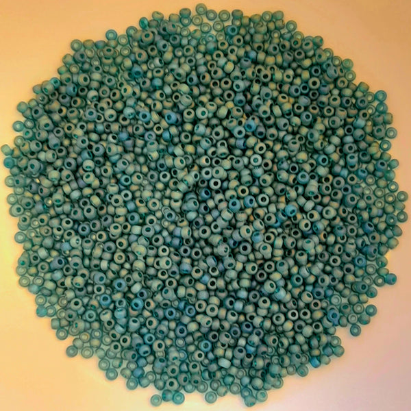 Japanese Seed Beads Size 11 Matte Emerald AB 7.5gm Bag