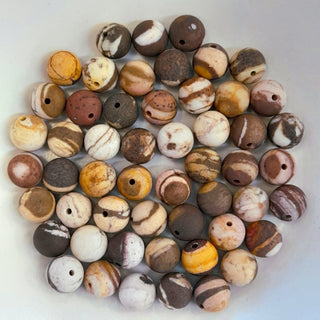 Zebra Jasper Matte 8mm Round