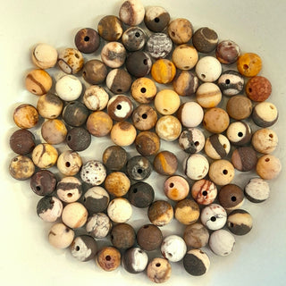 Zebra Jasper Matte 6mm Round
