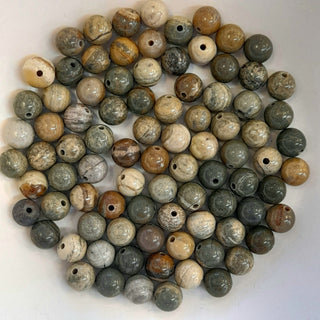 Silver Leaf Jasper 6mm Round