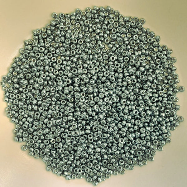 Miyuki Seed Beads Size 11 Galvanised Metallic Mint Grey 7.5gm Bag