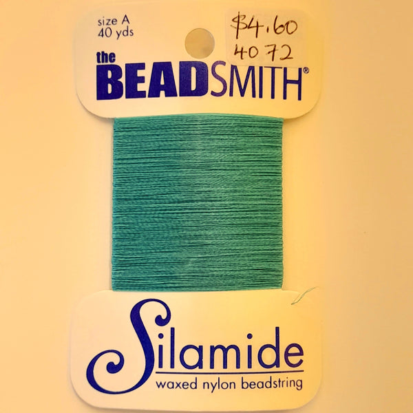 Silamide Waxed Nylon Beadstring 40 Yards (36.6m) Aqua