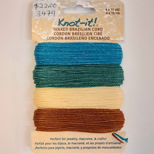 Knot It - Waxed Brazilian Cord - "Beach N Sea" Multi Pack
