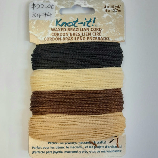 Knot It - Waxed Brazilian Cord - "Java Vibes" Multi Pack