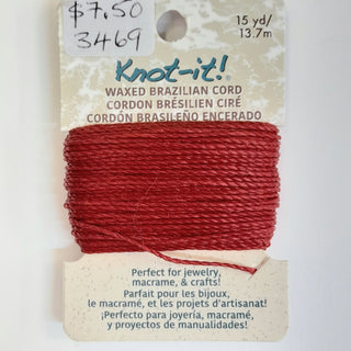 Knot It - Waxed Brazilian Cord - Crimson Red 13.7m
