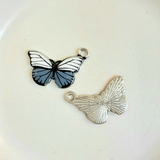 Buy grey-white Charm-Enamel Butterfly