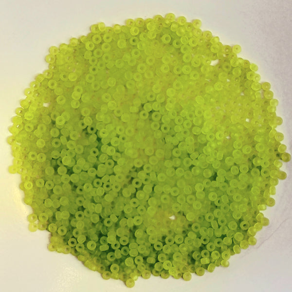 Miyuki Seed Beads Size 11 Matte Transparent Chartreuse 7.5gm Bag