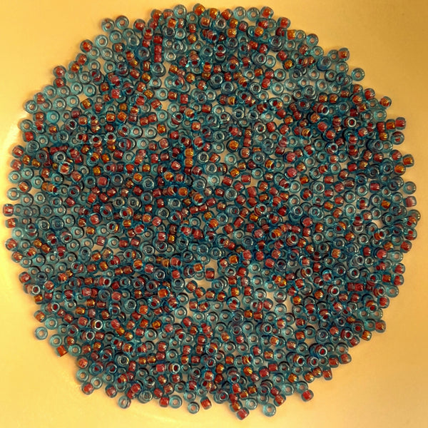 Miyuki Seed Beads Size 11 Fuchsia Lined Aqua 7.5gm Bag