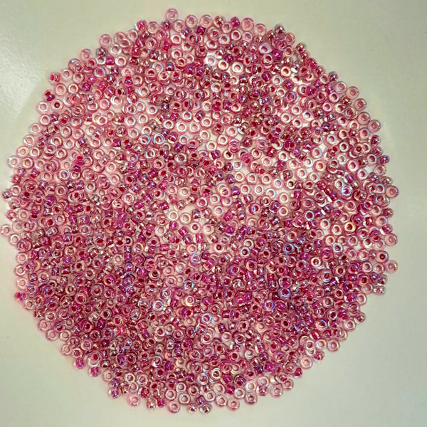 Miyuki Seed Beads Size 11 Raspberry Lined Crystal AB 7.5gm Bag