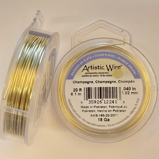 Artistic Wire - 18 Gauge Champagne (Silver Plated)